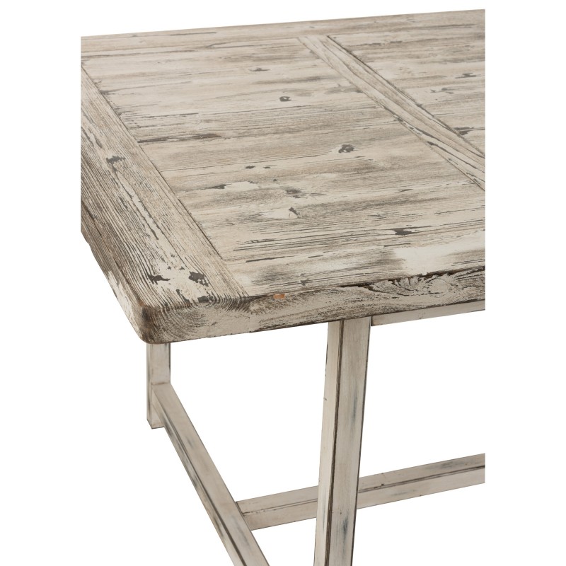 DINNER TABLE MIKONOS WHITE WASHED WOOD TOP 200       - DINING TABLES